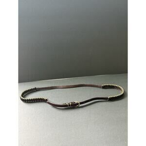 The Limited Belt Womens Large Vintage Skinny Leather Chain Brown Gold Y2K 80s